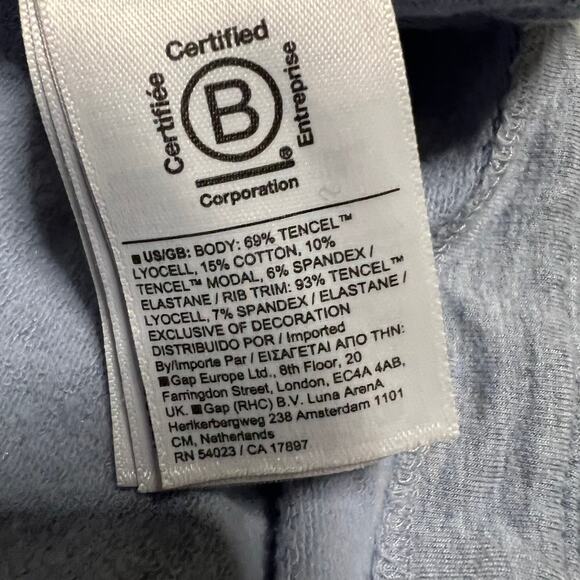 Athleta Sweatshirt Womens Large Blue Clarity V-Neck Pullover Fleece Sweater - Picture 8 of 9